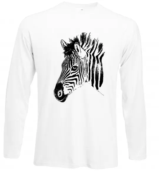 Лонгслив Морда зебри Белый фото