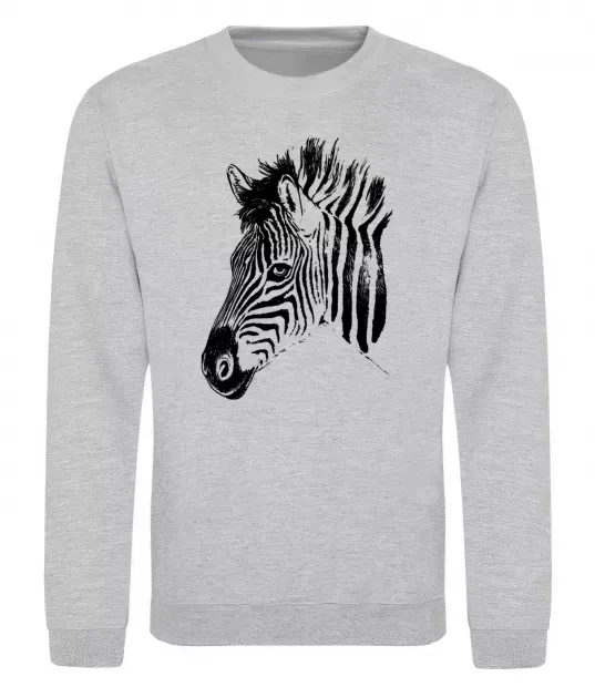 Свитшот Морда зебри Серый меланж фото