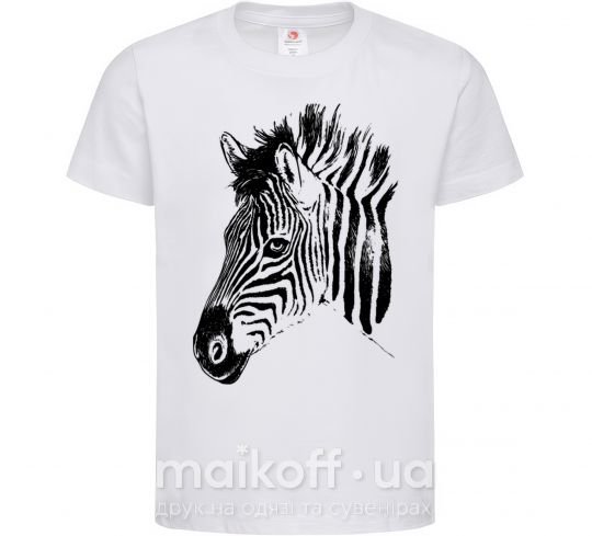 Детская футболка Морда зебры Белый фото