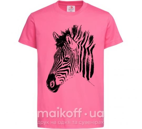 Детская футболка Морда зебры Ярко-розовый фото