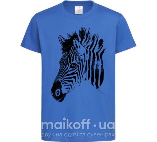 Детская футболка Морда зебры Ярко-синий фото