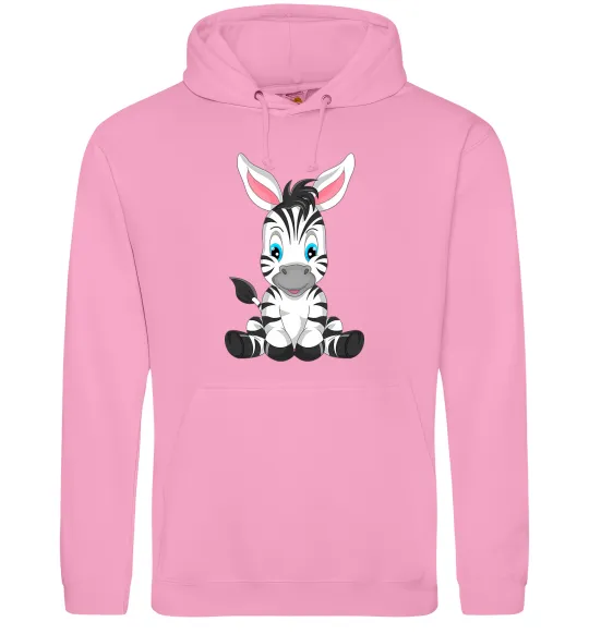 Женская толстовка (худи) Зебра сидить Розовый фото