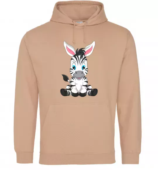 Женская толстовка (худи) Зебра сидить Песочный фото