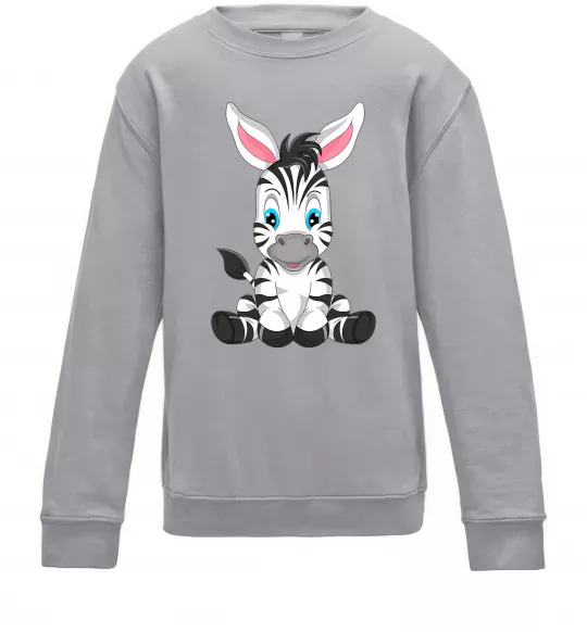 Дитячий світшот Зебра сидить Сірий меланж фото