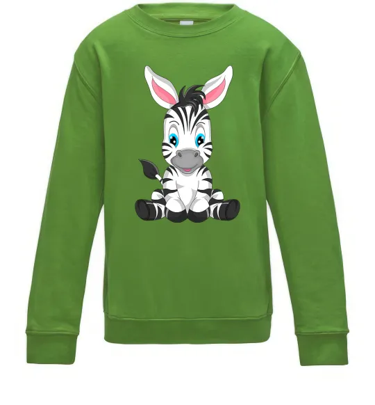 Дитячий світшот Зебра сидить Лаймовий фото