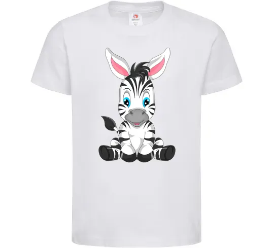 Дитяча футболка Зебра сидить Білий фото