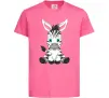 Дитяча футболка Зебра сидить Яскраво-рожевий фото