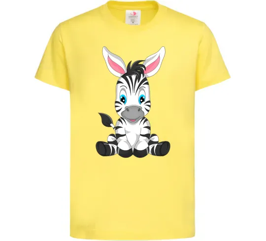 Дитяча футболка Зебра сидить Лимонний фото
