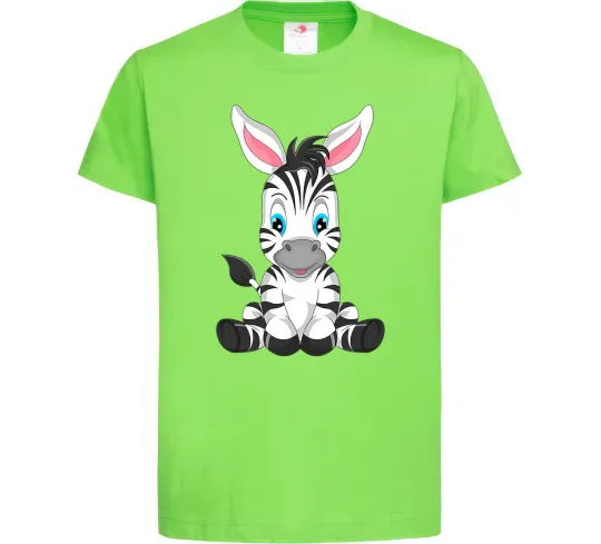 Дитяча футболка Зебра сидить Лаймовий фото