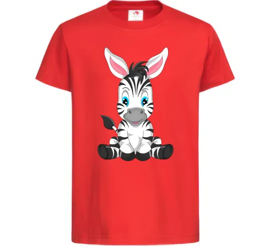 Дитяча футболка Зебра сидить Червоний фото