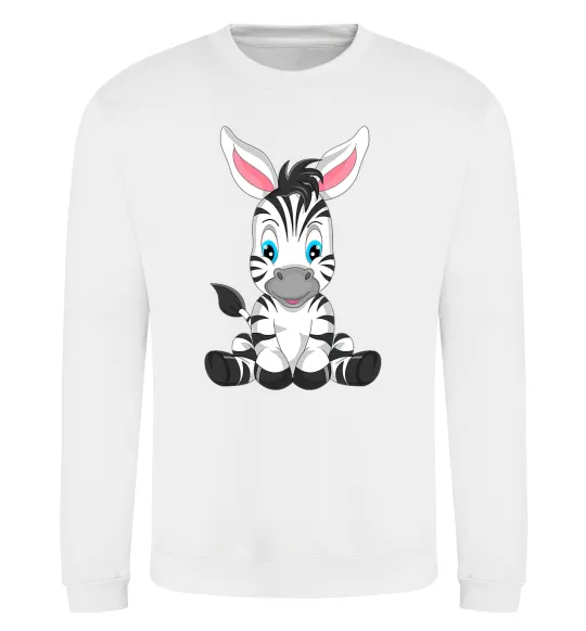 Світшот Зебра сидить Білий фото