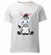 Мужская премиум футболка Зебра сидить Белый фото