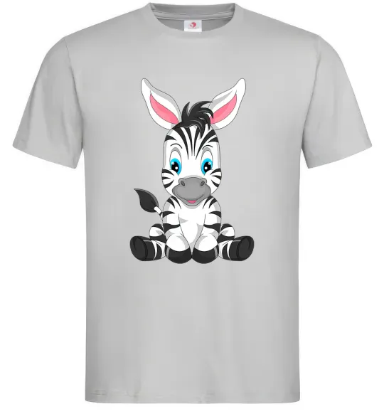 Чоловіча футболка Зебра сидить Сірий фото