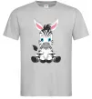 Чоловіча футболка Зебра сидить Сірий фото