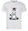 Чоловіча футболка Зебра сидить Білий фото