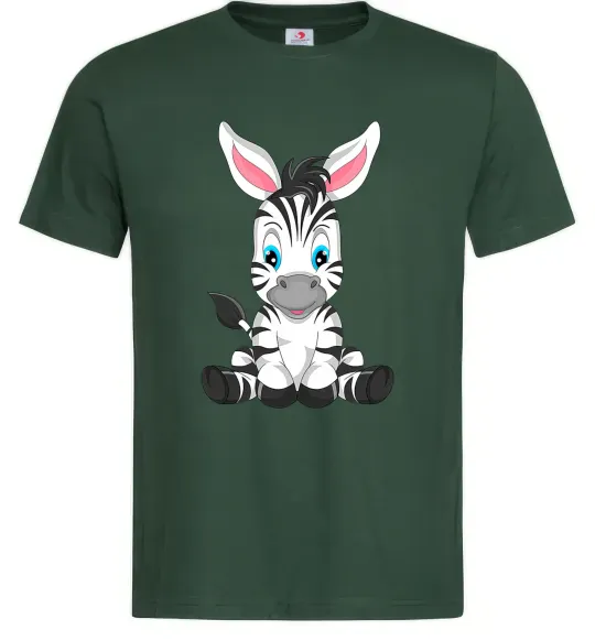 Чоловіча футболка Зебра сидить Темно-зелений фото