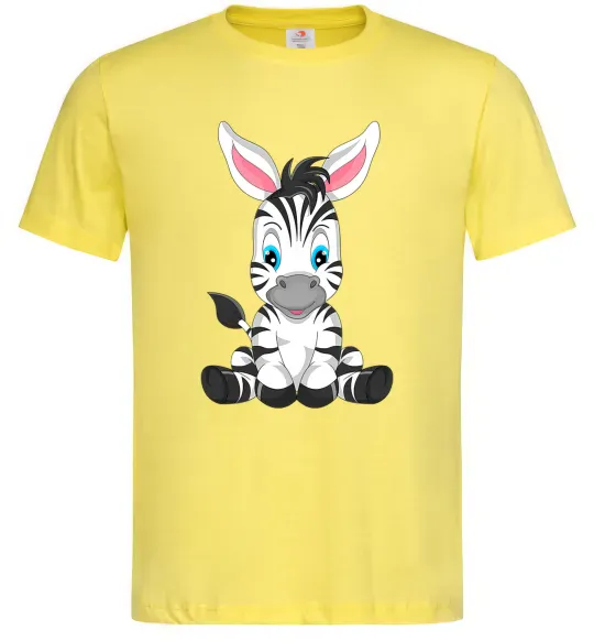 Чоловіча футболка Зебра сидить Лимонний фото