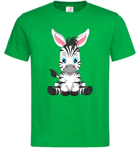 Чоловіча футболка Зебра сидить Зелений фото