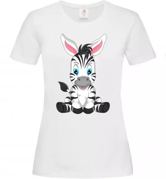 Жіноча футболка Зебра сидить Білий фото