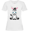 Жіноча футболка Зебра сидить Білий Жіноча футболка Зебра сидить Білий фото