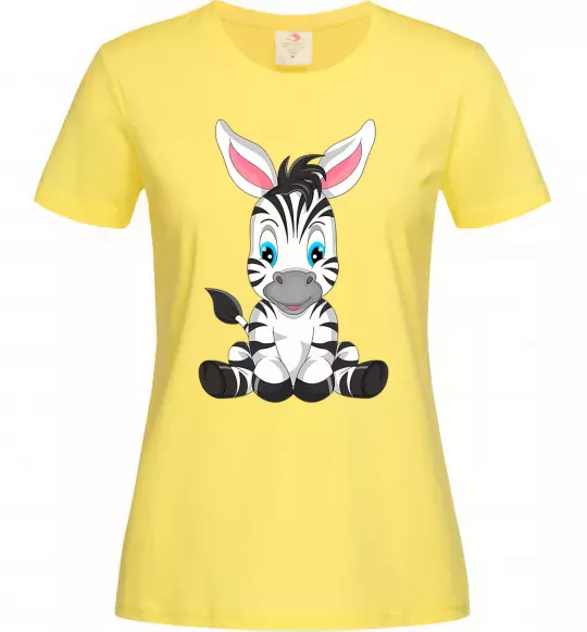Жіноча футболка Зебра сидить Лимонний фото