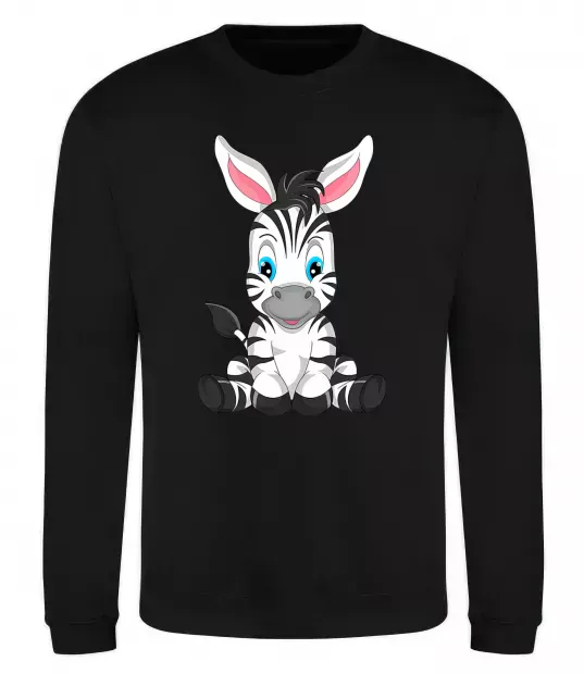 Свитшот Зебра сидить Черный фото