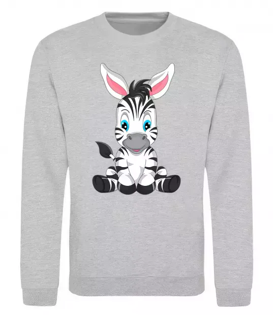 Свитшот Зебра сидить Серый меланж фото