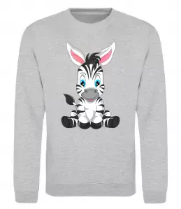 Свитшот Зебра сидить Серый меланж фото