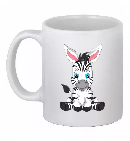 Чашка керамічна Зебра сидить Білий фото