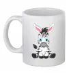 Чашка керамічна Зебра сидить Білий фото