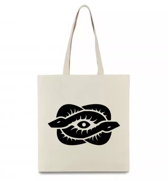 Еко-сумка Змії та око Бежевий фото