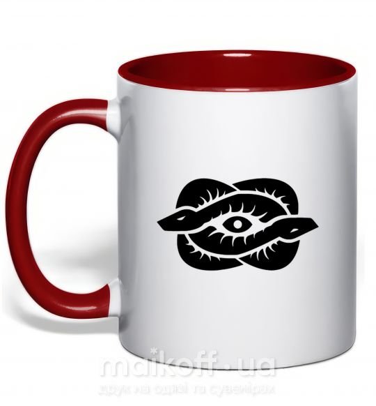 Чашка с цветной ручкой Змеи и глаз Красный фото