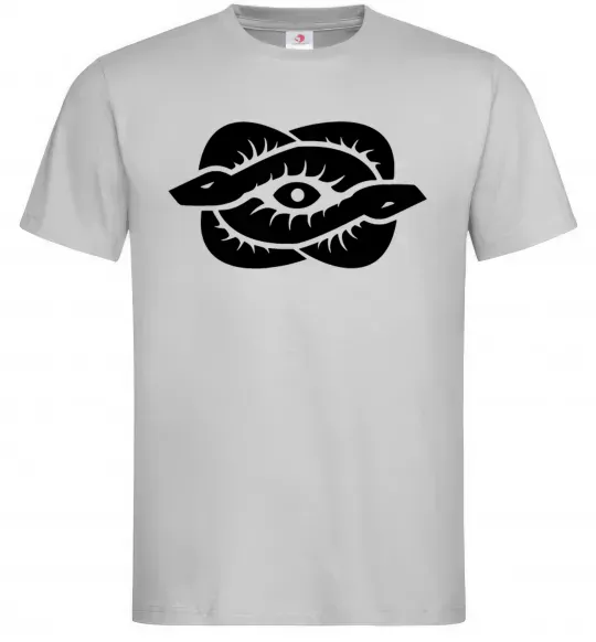 Чоловіча футболка Змії та око Сірий фото