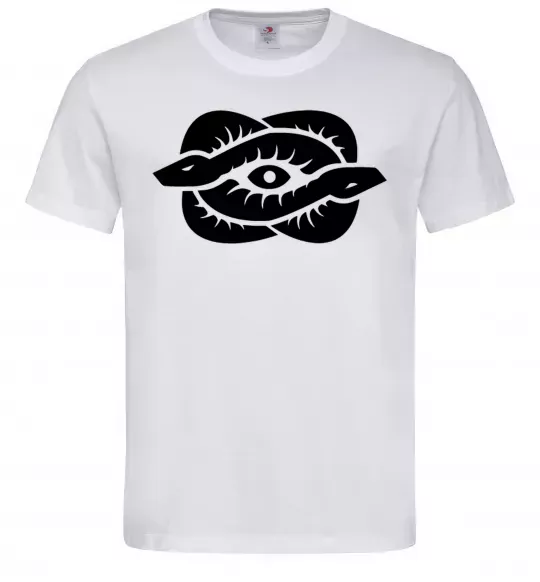 Чоловіча футболка Змії та око Білий фото