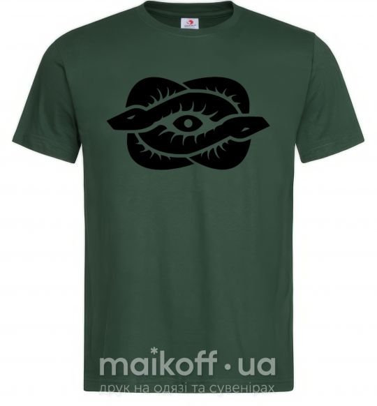 Мужская футболка Змеи и глаз Темно-зеленый фото