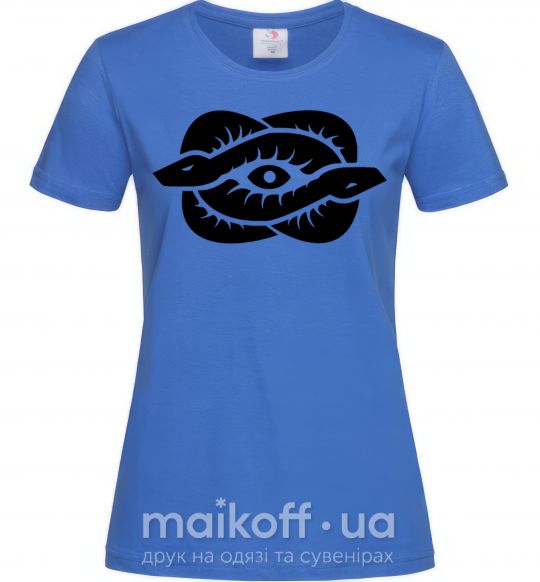 Жіноча футболка Змеи и глаз Яскраво-синій фото