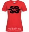 Женская футболка Змеи и глаз Красный фото