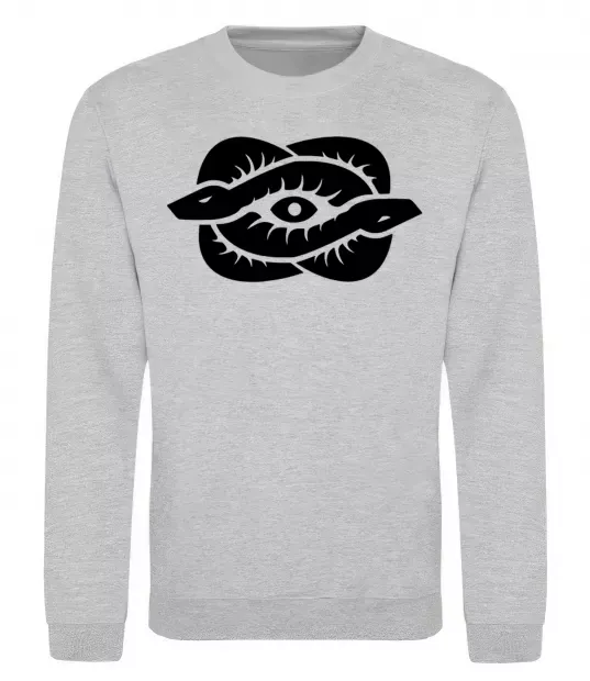 Свитшот Змії та око Серый меланж фото