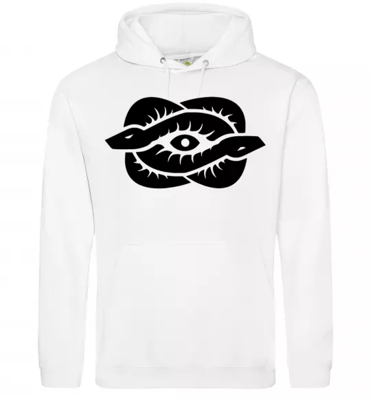 Мужская толстовка (худи) Змії та око Белый фото