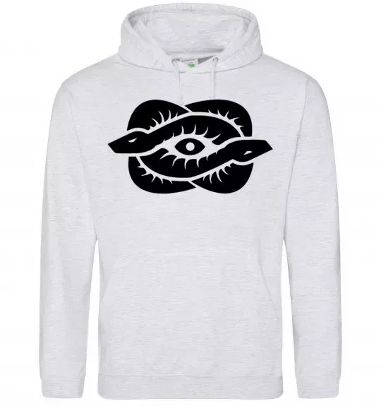 Мужская толстовка (худи) Змії та око Серый меланж фото