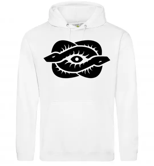 Жіноча толстовка (худі) Змії та око Білий фото