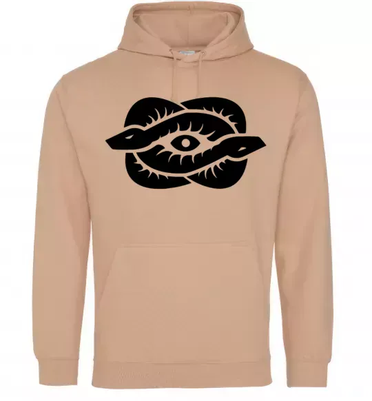 Жіноча толстовка (худі) Змії та око Пісочний фото