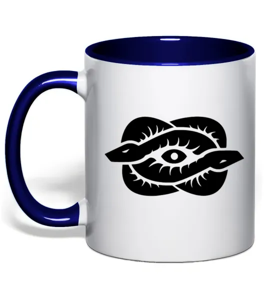Чашка с цветной ручкой Змії та око Глубокий темно-синий фото