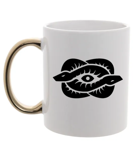 Чашка с цветной ручкой Змії та око Золото фото