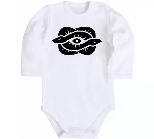 Дитячий бодік Змії та око Білий фото