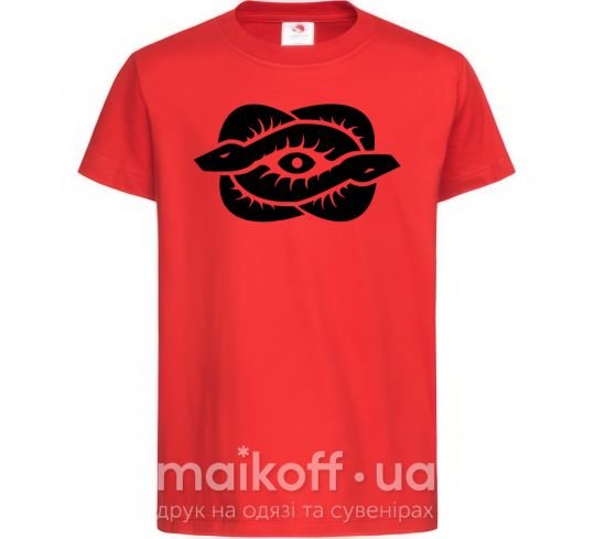 Детская футболка Змеи и глаз Красный фото