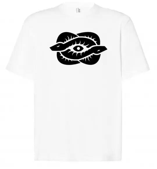 Футболка Оверсайз Змії та око Белый фото