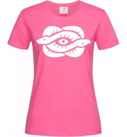 Жіноча футболка Змії та око Яскраво-рожевий фото