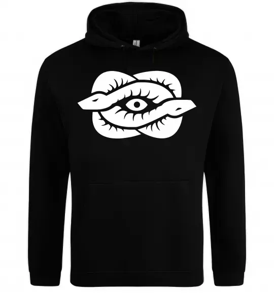 Жіноча толстовка (худі) Змії та око Чорний фото