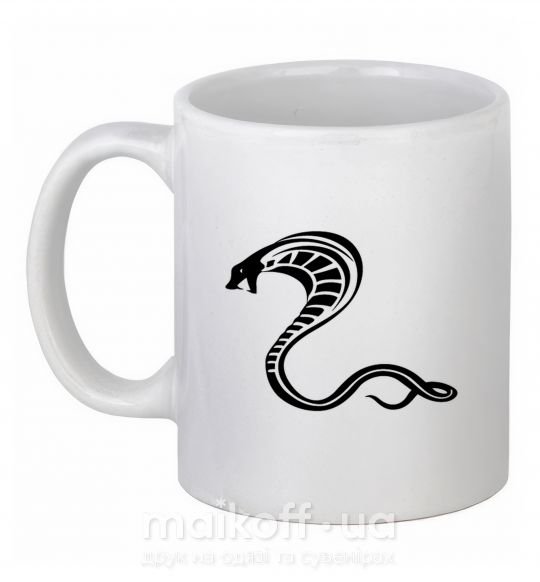 Чашка керамічна Черная кобра Білий фото